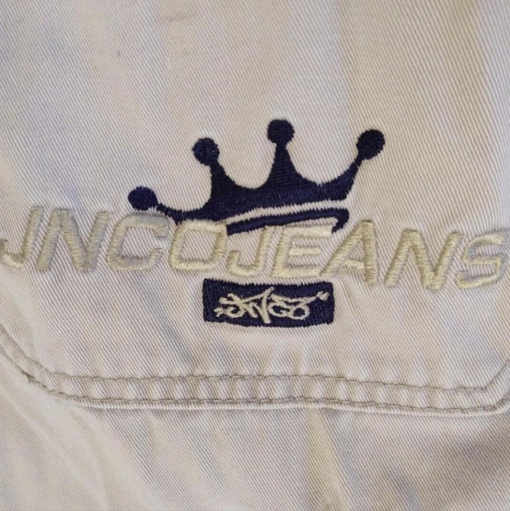 SOLD JNCOS blue crowns 28 waist 30 L from the 90s cream color RARE large pockets - Picture 7 of 8